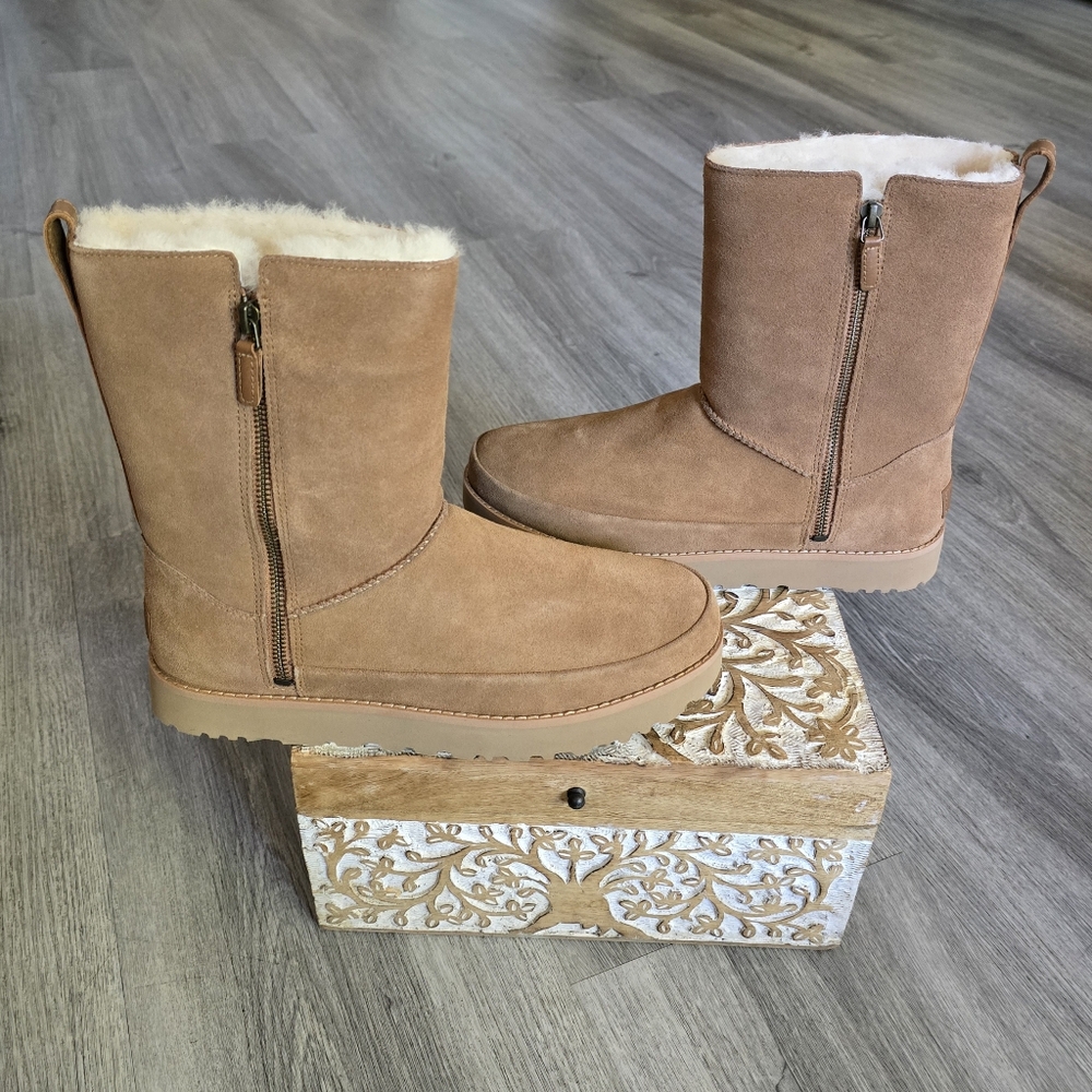 UGG Classic Zip Short Suede Boot